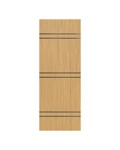 Villar Home Designs Prefinished Natural Wood Veneer Sandy Oak Height Wood Door Slab with Black Lines