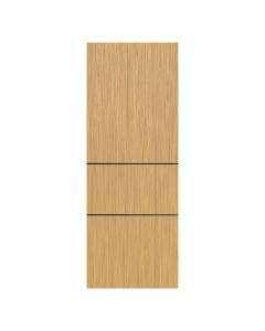 Villar Home Designs Prefinished Natural Wood Veneer Sandy Oak Twice Wood Door Slab with Black Lines