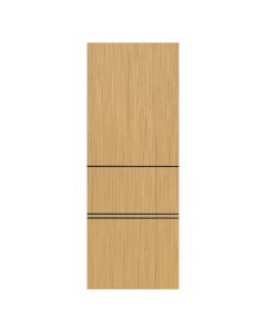 Villar Home Designs Prefinished Natural Wood Veneer Sandy Oak Sasha Wood Door Slab with Black Lines
