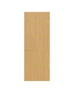 Villar Home Designs Prefinished Natural Wood Veneer Sandy Oak Calm Wood Door Slab with Gold Lines