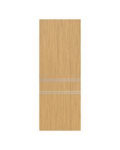Villar Home Designs Prefinished Natural Wood Veneer Sandy Oak Melody Wood Door Slab with Silver Lines