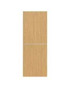 Villar Home Designs Prefinished Natural Wood Veneer Sandy Oak Half Wood Door Slab with Silver Lines