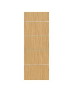 Villar Home Designs Prefinished Natural Wood Veneer Sandy Oak Calm Wood Door Slab with Silver Lines