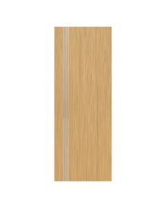 Villar Home Designs Prefinished Natural Wood Veneer Sandy Oak Highway Wood Door Slab with Silver Lines