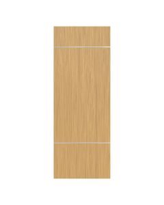 Villar Home Designs Prefinished Natural Wood Veneer Sandy Oak Simple Wood Door Slab with Silver Lines