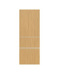 Villar Home Designs Prefinished Natural Wood Veneer Sandy Oak Sasha Wood Door Slab with Silver Lines