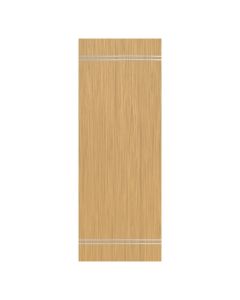 Villar Home Designs Prefinished Natural Wood Veneer Sandy Oak Bay Wood Door Slab with Silver Lines