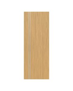 Villar Home Designs Prefinished Natural Wood Veneer Sandy Oak Vikky Wood Door Slab with Silver Lines