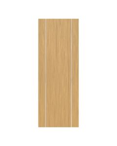 Villar Home Designs Prefinished Natural Wood Veneer Sandy Oak Beauty Wood Door Slab with Silver Lines