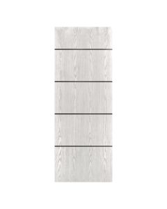 Villar Home Designs Prefinished Natural Wood Veneer White Oak Calm Wood Door Slab with Black Lines