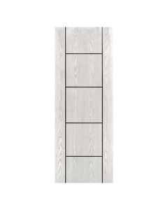 Villar Home Designs Prefinished Natural Wood Veneer White Oak Crossroad Wood Door Slab with Black Lines
