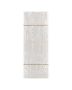 Villar Home Designs Prefinished Natural Wood Veneer White Oak Orion Wood Door Slab with Gold Lines