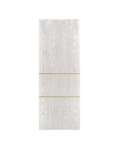 Villar Home Designs Prefinished Natural Wood Veneer White Oak Twice Wood Door Slab with Gold Lines