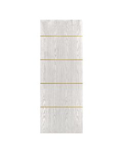 Villar Home Designs Prefinished Natural Wood Veneer White Oak Calm Wood Door Slab with Gold Lines