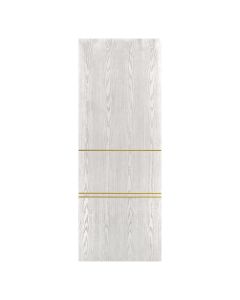 Villar Home Designs Prefinished Natural Wood Veneer White Oak Sasha Wood Door Slab with Gold Lines