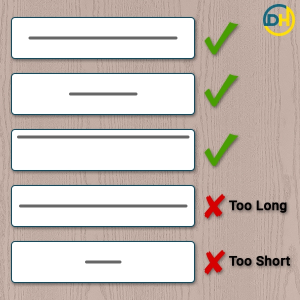 short vs long cabinet pull comparison illustration