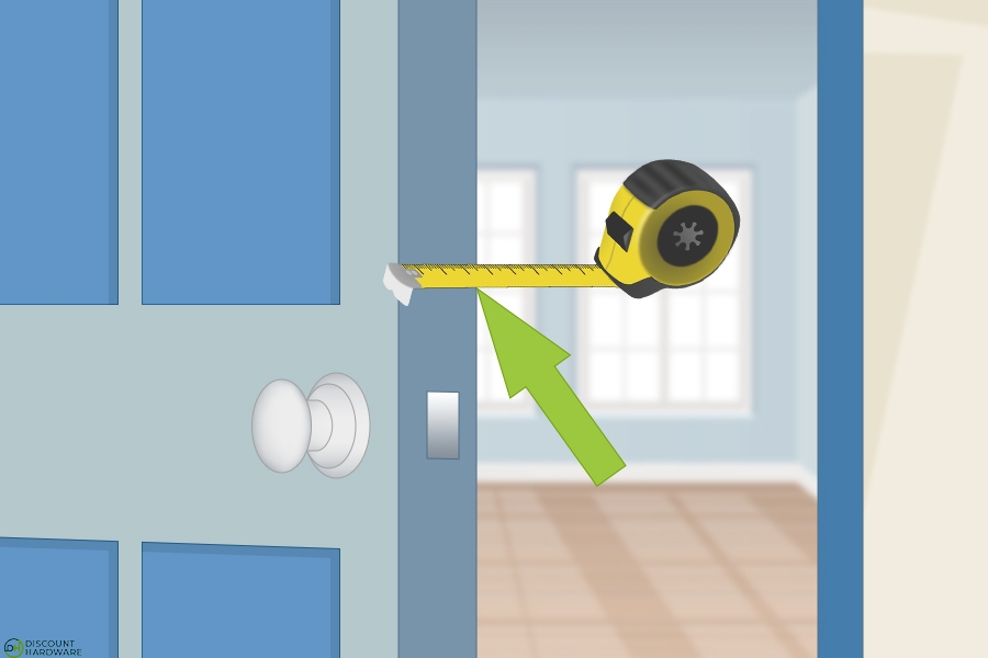 Measuring door thickness